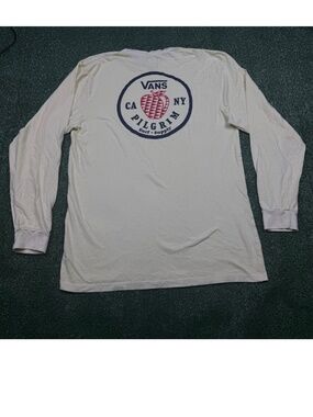 Pilgrim Surf x Vans Graphic T Shirt Men's Size L Yellow Long Sleeve Skateboard